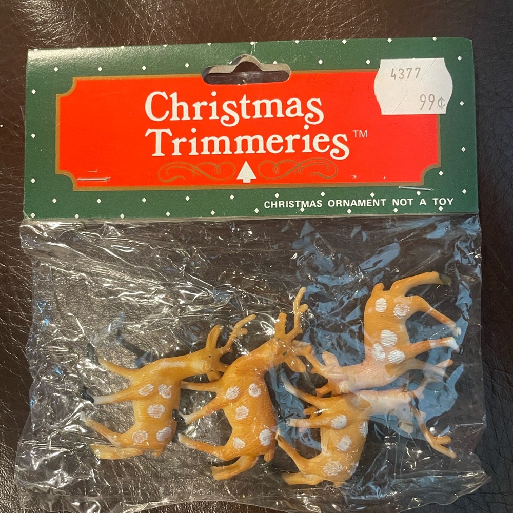 Vintage Christmas Miniature Craft Deer with Spots, NIP